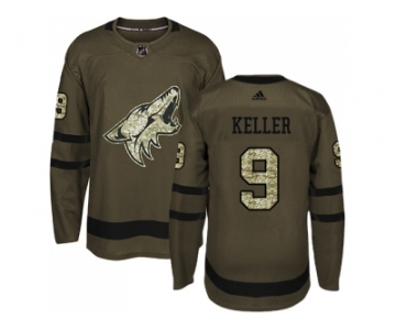 Youth Adidas Phoenix Coyotes #9 Clayton Keller Green Salute to Service Stitched NHL Jersey