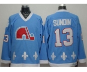 NHL Quebec Nordiques #13 Mats Sundin Light Blue CCM Throwback Stitched jerseys