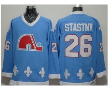 NHL Quebec Nordiques #26 Peter Stastny Light Blue CCM Throwback Stitched jerseys