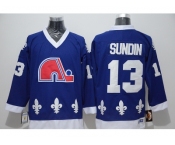 NHL quebec nordiques #13 sundin blue Throwback jerseys