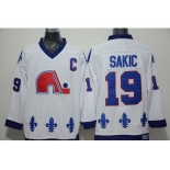 NHL quebec nordiques #19 sakic white Throwback jerseys