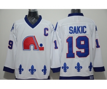 NHL quebec nordiques #19 sakic white Throwback jerseys