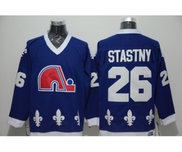 NHL quebec nordiques #26 Peter Stastny blue Throwback jerseys