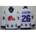 NHL quebec nordiques #26 Peter Stastny white Throwback jerseys