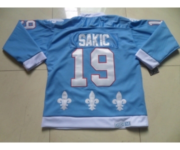 nhl jerseys quebec nordiques #19 sakic lt.blue[ccm]