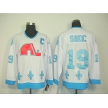 nhl jerseys quebec nordiques #19 sakic white(ccm)