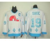 nhl jerseys quebec nordiques #19 sakic white(ccm)