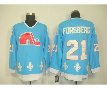 nhl jerseys quebec nordiques #21 forsberg blue(ccm)