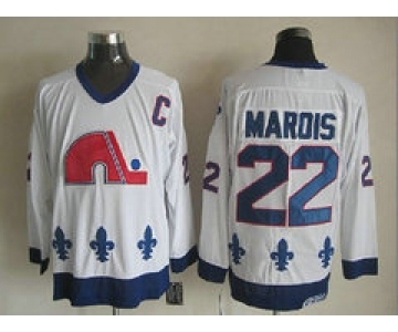 nhl jerseys quebec nordiques #22 marois white[patch C]