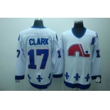 nhl quebec nordiques #17 clark white(ccm)