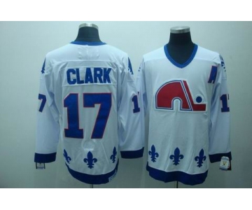 nhl quebec nordiques #17 clark white(ccm)