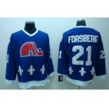 nhl quebec nordiques #21 forsberg ccm blue