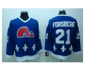 nhl quebec nordiques #21 forsberg ccm blue