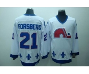 nhl quebec nordiques #21 forsberg white(ccm)