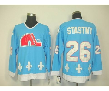 nhl quebec nordiques #26 stastny blue(ccm)