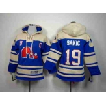 youth nhl jerseys quebec nordiques #19 sakic cream-blue[pullover hooded sweatshirt][patch C]