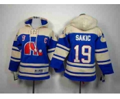 youth nhl jerseys quebec nordiques #19 sakic cream-blue[pullover hooded sweatshirt][patch C]