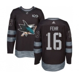 Adidas San Jose Sharks #16 Eric Fehr Authentic Black 1917-2017 100th Anniversary NHL Jersey