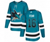 Adidas San Jose Sharks #16 Eric Fehr Authentic Teal Drift Fashion NHL Jersey