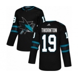 Adidas San Jose Sharks #19 Joe Thornton Authentic Black Alternate NHL Jersey