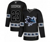 Adidas San Jose Sharks #23 Barclay Goodrow Authentic Black Team Logo Fashion NHL Jersey