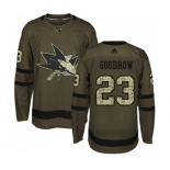 Adidas San Jose Sharks #23 Barclay Goodrow Authentic Green Salute to Service NHL Jersey