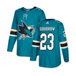 Adidas San Jose Sharks #23 Barclay Goodrow Authentic Teal Green Home NHL Jersey