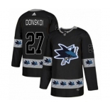 Adidas San Jose Sharks #27 Joonas Donskoi Authentic Black Team Logo Fashion NHL Jersey