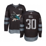 Adidas San Jose Sharks #30 Aaron Dell Authentic Black 1917-2017 100th Anniversary NHL Jersey