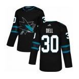 Adidas San Jose Sharks #30 Aaron Dell Authentic Black Alternate NHL Jersey