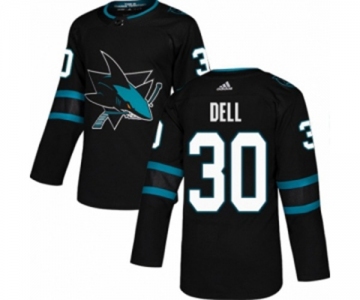 Adidas San Jose Sharks #30 Aaron Dell Authentic Black Alternate NHL Jersey