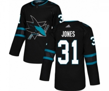 Adidas San Jose Sharks #31 Martin Jones Authentic Black Alternate NHL Jersey