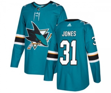 Adidas San Jose Sharks #31 Martin Jones Authentic Teal Green Home NHL Jersey