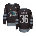 Adidas San Jose Sharks #36 Jannik Hansen Authentic Black 1917-2017 100th Anniversary NHL Jersey