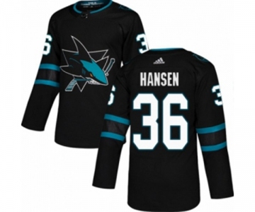 Adidas San Jose Sharks #36 Jannik Hansen Authentic Black Alternate NHL Jersey