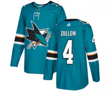 Adidas San Jose Sharks #4 Brenden Dillon Authentic Teal Green Home NHL Jersey