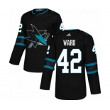 Adidas San Jose Sharks #42 Joel Ward Authentic Black Alternate NHL Jersey