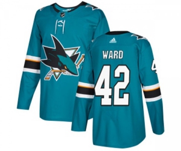 Adidas San Jose Sharks #42 Joel Ward Authentic Teal Green Home NHL Jersey