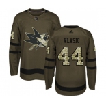 Adidas San Jose Sharks #44 Marc-Edouard Vlasic Authentic Green Salute to Service NHL Jersey