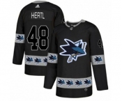 Adidas San Jose Sharks #48 Tomas Hertl Authentic Black Team Logo Fashion NHL Jersey