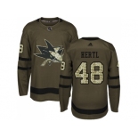 Adidas San Jose Sharks #48 Tomas Hertl Green Salute to Service Stitched NHL Jersey