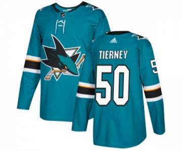 Adidas San Jose Sharks #50 Chris Tierney Authentic Teal Green Home NHL Jersey