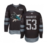 Adidas San Jose Sharks #53 Brandon Mashinter Authentic Black 1917-2017 100th Anniversary NHL Jersey