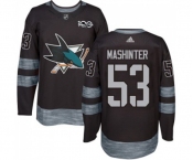 Adidas San Jose Sharks #53 Brandon Mashinter Authentic Black 1917-2017 100th Anniversary NHL Jersey