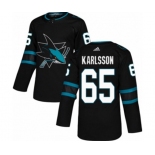 Adidas San Jose Sharks #65 Erik Karlsson Authentic Black Alternate NHL Jersey