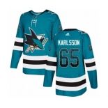 Adidas San Jose Sharks #65 Erik Karlsson Authentic Teal Drift Fashion NHL Jersey