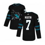 Adidas San Jose Sharks #7 Paul Martin Authentic Black Alternate NHL Jersey