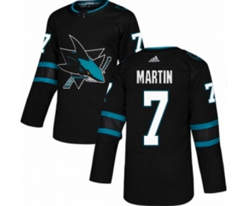 Adidas San Jose Sharks #7 Paul Martin Authentic Black Alternate NHL Jersey