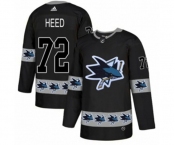 Adidas San Jose Sharks #72 Tim Heed Authentic Black Team Logo Fashion NHL Jersey