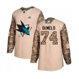 Adidas San Jose Sharks #74 Dylan DeMelo Authentic Camo Veterans Day Practice NHL Jersey